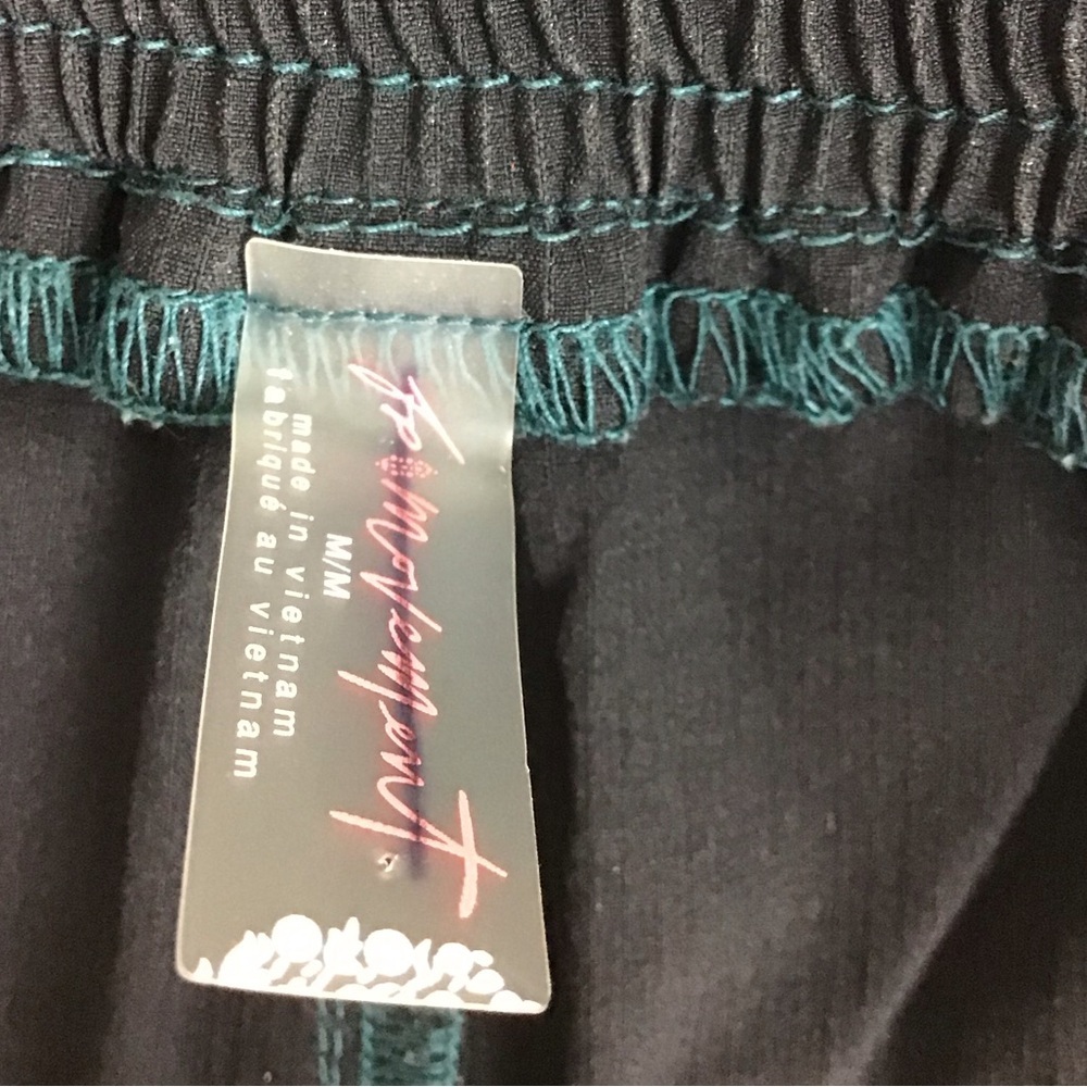 Free People Movement Black Nylon Outdoor Hiking Pants Turquoise Stitching Size M - Picture 14 of 14
